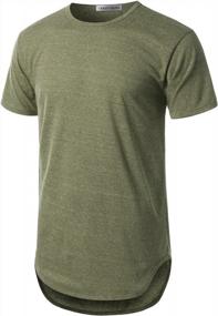 img 3 attached to Get Your Hip Hop Style On With URBANCREWS Mens Elongated Round Hemline T-Shirt