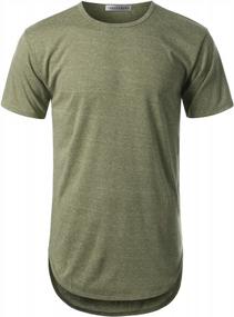 img 4 attached to Get Your Hip Hop Style On With URBANCREWS Mens Elongated Round Hemline T-Shirt