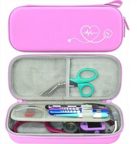 img 4 attached to 3M Littmann Classic III Cardiology IV Diagnostic Stethoscope Case With Divider, ID Slot And Nurse Accessories Pocket - ButterFox Premium (Blush Pink)