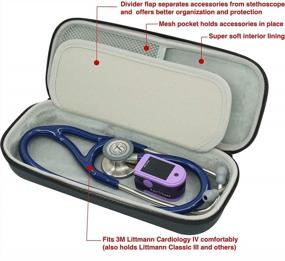 img 1 attached to 3M Littmann Classic III Cardiology IV Diagnostic Stethoscope Case With Divider, ID Slot And Nurse Accessories Pocket - ButterFox Premium (Blush Pink)