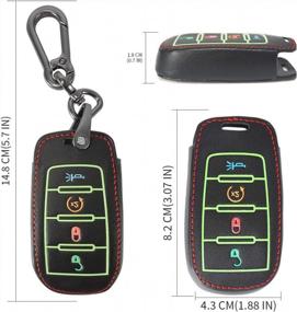 img 2 attached to Auovo Leather Key Fob Cover For Ram 1500 2019-2022 | Remote Protector Holder | 4 Button Accessories (1 Piece)