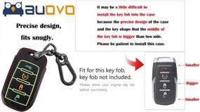img 1 attached to Auovo Leather Key Fob Cover For Ram 1500 2019-2022 | Remote Protector Holder | 4 Button Accessories (1 Piece)