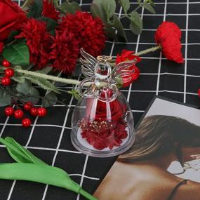 img 2 attached to Valentine's Day Gifts for Mom: Red Rose Flower in Glass Angel Figurines and Birthday Gifts for Women - Rose Flowers Angels Gifts for Her, Romantic Gift Idea for Mom, Best Friend, and Women