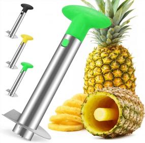 img 4 attached to Effortlessly Core And Slice Pineapples With AUBENR Premium Pineapple Corer And Slicer - Easy To Use And Clean - Serrated Tips For Perfect Slices - Stainless Steel Core Remover - Green