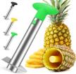 effortlessly core and slice pineapples with aubenr premium pineapple corer and slicer - easy to use and clean - serrated tips for perfect slices - stainless steel core remover - green logo