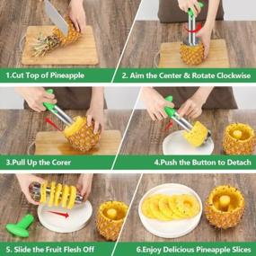 img 1 attached to Effortlessly Core And Slice Pineapples With AUBENR Premium Pineapple Corer And Slicer - Easy To Use And Clean - Serrated Tips For Perfect Slices - Stainless Steel Core Remover - Green