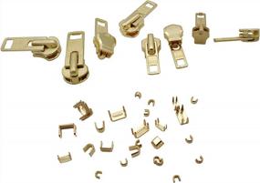img 4 attached to Fix Your Zipper With Ease: 8 Assorted Brass YKK Auto Lock Sliders With Top & Bottom Stops - American Made Zipper Repair Solution