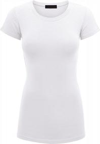 img 4 attached to Made By Johnny Womens Basic Fitted Short Sleeve Round Neck T Shirt