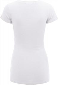img 2 attached to Made By Johnny Womens Basic Fitted Short Sleeve Round Neck T Shirt