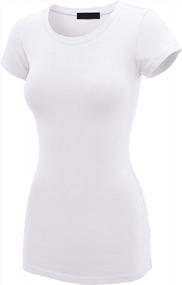 img 3 attached to Made By Johnny Womens Basic Fitted Short Sleeve Round Neck T Shirt