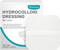 dimora hydrocolloid dressing 4" x 4" for wound care, 10 pack large patch bandages with self-adhesive for bedsore, burn, blister, acne care, super absorbent for fast healing logo