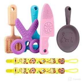 img 4 attached to 👶 Ultimate Baby Teething Toys: Silicone Teething Relief for Newborns, 0-12 Months | BPA-Free, Freezer Safe | With Anti-Lost Rope | Perfect Baby Chew Toys & Boys Gift