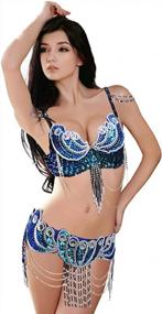 img 4 attached to SMEELA Women'S Tribal Belly Dance Costume Set - Professional Dancing Bra And Belt Suit For Carnival, Sexy And Eye-Catching Design