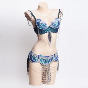 img 3 attached to SMEELA Women'S Tribal Belly Dance Costume Set - Professional Dancing Bra And Belt Suit For Carnival, Sexy And Eye-Catching Design