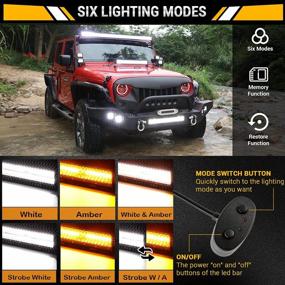 img 3 attached to Auxbeam 20 Inch 420W With 2 PCs 4 Inch 60W LED Light Bar, 6 Modes Amber White Strobe Light, Off-Road Driving Light Spot Flood Combo Work Light With 16AWG 10FT Wiring Harness Kit - 3 Lead