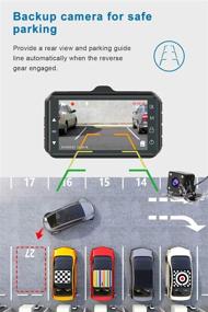 img 1 attached to 📹 Dual Dash Cam by CHORTAU: Front and Rear Dash Cam with Full HD 170° Wide Angle, Night Vision, and G-Sensor for Parking and Motion Detection