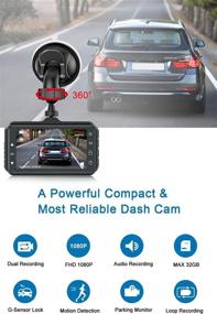 img 2 attached to 📹 Dual Dash Cam by CHORTAU: Front and Rear Dash Cam with Full HD 170° Wide Angle, Night Vision, and G-Sensor for Parking and Motion Detection