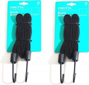 img 4 attached to Vincita Bike Bungee Cords 4-In-1 Elastic Straps 2 Pieces - 18Mm Width, With 2 Heavy-Duty Strong Metal Hooks For Bicycle Cargo Rack To Secure Luggage/Box (0.4" X 23.6", Black)
