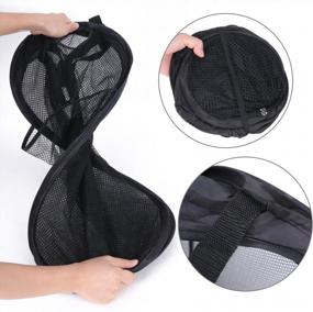 img 1 attached to Mesh Clothes Laundry Hamper Bag With Side Pocket, Handles For Home Storage And Organization - Black