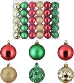 img 4 attached to 60PCS Christmas Ornaments For Xmas Tree,2.36Inch Shatterproof Christmas Ball Ornaments, Xmas Seasonal Mixed Hanging Balls For Christmas Tree Party Holiday Decor(Gold&Red&Green)