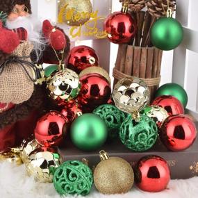 img 2 attached to 60PCS Christmas Ornaments For Xmas Tree,2.36Inch Shatterproof Christmas Ball Ornaments, Xmas Seasonal Mixed Hanging Balls For Christmas Tree Party Holiday Decor(Gold&Red&Green)