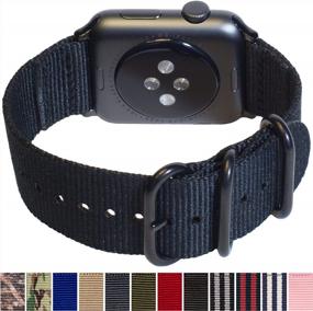 img 3 attached to CARTERJETT Compatible With Apple Watch Band 45Mm 44Mm 42Mm Men Women Nylon IWatch Bands Replacement Wrist Strap Rugged Military-Style Loop For Series 8 7 6 5 4 3 2 1 Nike Sport (45 44 42 S/M/L Black)