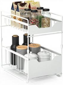 img 3 attached to 41Lx23Wx40H 2-Tier Under Sink Cabinet Organizer With Sliding Storage Drawer For Kitchen Cabinet Storage Stackable