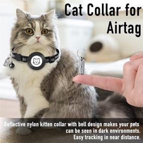 img 3 attached to 🐱 3-in-1 Reflective Cat Collar for Airtag, Waterproof Holder Compatible with Apple Airtag for Cats, Dogs, Kittens, Puppies - Black