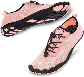 img 4 attached to 👣 Hiitave Women's Barefoot Diving Shoes: Purple Athletic Footwear for Women