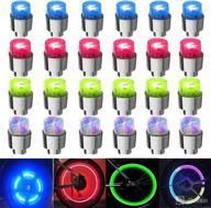 ficbox 24 pcs led bike wheel lights flash light tire valve cap lamp for car trucks motorcycle bicycle (24pcs mixed) логотип