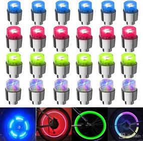 img 4 attached to FICBOX 24 PCS LED Bike Wheel Lights Flash Light Tire Valve Cap Lamp For Car Trucks Motorcycle Bicycle (24Pcs Mixed)