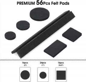 img 3 attached to 56-Piece Self-Adhesive Felt Furniture Pads Set For Hardwood Floors - Cuttable Anti-Scratch Floor Protectors For Chair Legs And Furniture Feet - Black