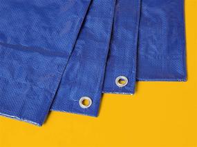 img 3 attached to 🔵 AmazonCommercial 5x7 FT Blue Poly Tarp Cover, Waterproof & 5MIL Thick, 4-Pack