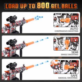 img 2 attached to EAGLESTONE Automatic Gell Balls Blaster Gun, Splatter Ball Auto Gun M416 With Extra-Large Capacity Drum Magazine, 30000 Splatter Ball Gun Ammo And Goggles For Outdoor Shooting Team Games