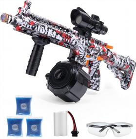 img 4 attached to EAGLESTONE Automatic Gell Balls Blaster Gun, Splatter Ball Auto Gun M416 With Extra-Large Capacity Drum Magazine, 30000 Splatter Ball Gun Ammo And Goggles For Outdoor Shooting Team Games
