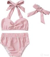 trendy polka dot baby girl bikini set with headband – stylish swimwear for kids and toddlers logo