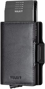 img 4 attached to VULKIT Credit Blocking Leather Automatic Men's 💳 Accessories: Ideal for Wallets, Card Cases & Money Organizers