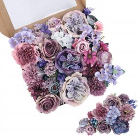 img 4 attached to COCOBOO 25Pcs Artificial Purple Flowers Combo Silk Mix Fake Flowers For DIY Wedding Bouquets Centerpieces Arrangements Party Baby Shower Home Decorations (Purple)