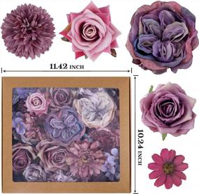 img 3 attached to COCOBOO 25Pcs Artificial Purple Flowers Combo Silk Mix Fake Flowers For DIY Wedding Bouquets Centerpieces Arrangements Party Baby Shower Home Decorations (Purple)