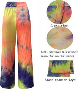 img 2 attached to Stretchy Tie Dye Palazzo Lounge Pants For Women - Comfy And Casual Wide Leg PJ Bottoms Ideal For All Seasons With Drawstring Closure From CCKO