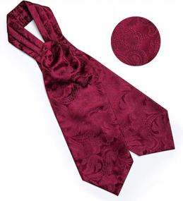 img 1 attached to Men'S DiBanGu Plaids Paisley Ascot Scarf Tie Set W/ Pocket Square, Cufflinks - Perfect For Weddings & Parties!