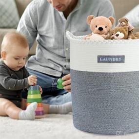 img 3 attached to 🧺 Versatile and Spacious DELITON Cotton Rope Laundry Hamper - Ideal for Organizing Laundry, Blankets, and Bedroom Storage! 66L Woven Collapsible Clothes Hamper - A Must-Have for Laundry Room Storage.