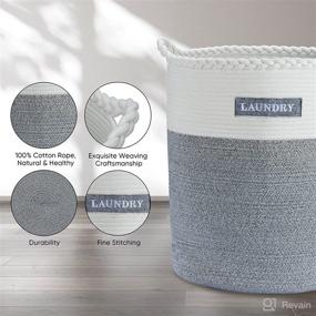 img 2 attached to 🧺 Versatile and Spacious DELITON Cotton Rope Laundry Hamper - Ideal for Organizing Laundry, Blankets, and Bedroom Storage! 66L Woven Collapsible Clothes Hamper - A Must-Have for Laundry Room Storage.