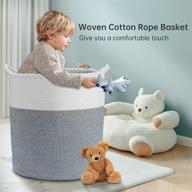 🧺 versatile and spacious deliton cotton rope laundry hamper - ideal for organizing laundry, blankets, and bedroom storage! 66l woven collapsible clothes hamper - a must-have for laundry room storage. логотип