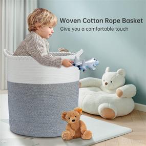 img 4 attached to 🧺 Versatile and Spacious DELITON Cotton Rope Laundry Hamper - Ideal for Organizing Laundry, Blankets, and Bedroom Storage! 66L Woven Collapsible Clothes Hamper - A Must-Have for Laundry Room Storage.