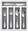 silverware set with tray/drawer organizer, haware 20 pieces stainless steel flatware service for 4, modern elegant design tableware eating utensils for home kitchen, dishwasher safe, mirror polished logo