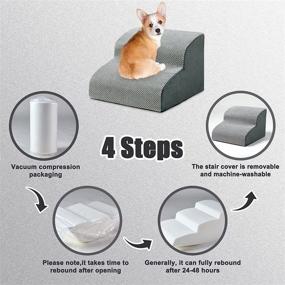 img 1 attached to MALOROY 2/3/4 Tiers Foam Dog Ramps: Non-Slip Pet Steps for Older Dogs with Joint Pain