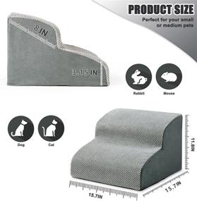 img 3 attached to MALOROY 2/3/4 Tiers Foam Dog Ramps: Non-Slip Pet Steps for Older Dogs with Joint Pain