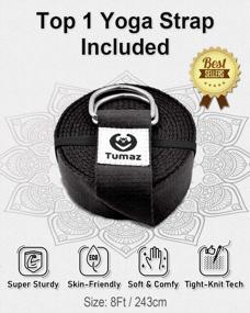 img 1 attached to Enhance Your Yoga Practice: Tumaz 2-Pack Yoga Blocks With Strap Set In High Density EVA Foam Or Non-Slip Cork With Premium 8F Strap - Includes Instructional E-Book For Yogi