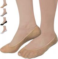 debra weitzner women's non-slip boat liner socks - ultra low cut no show, perfect for flats - 6 pairs logo